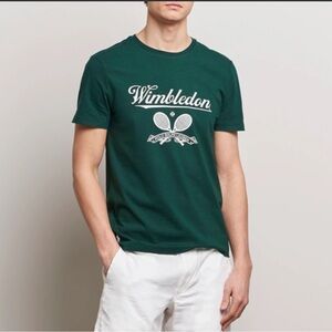 Ralph Lauren Green Polo Shirt | Wimbledon Tennis Tee Forrest Green and White